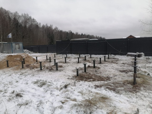 Фундамент на винтовых сваях 8x6м